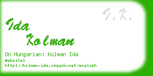 ida kolman business card